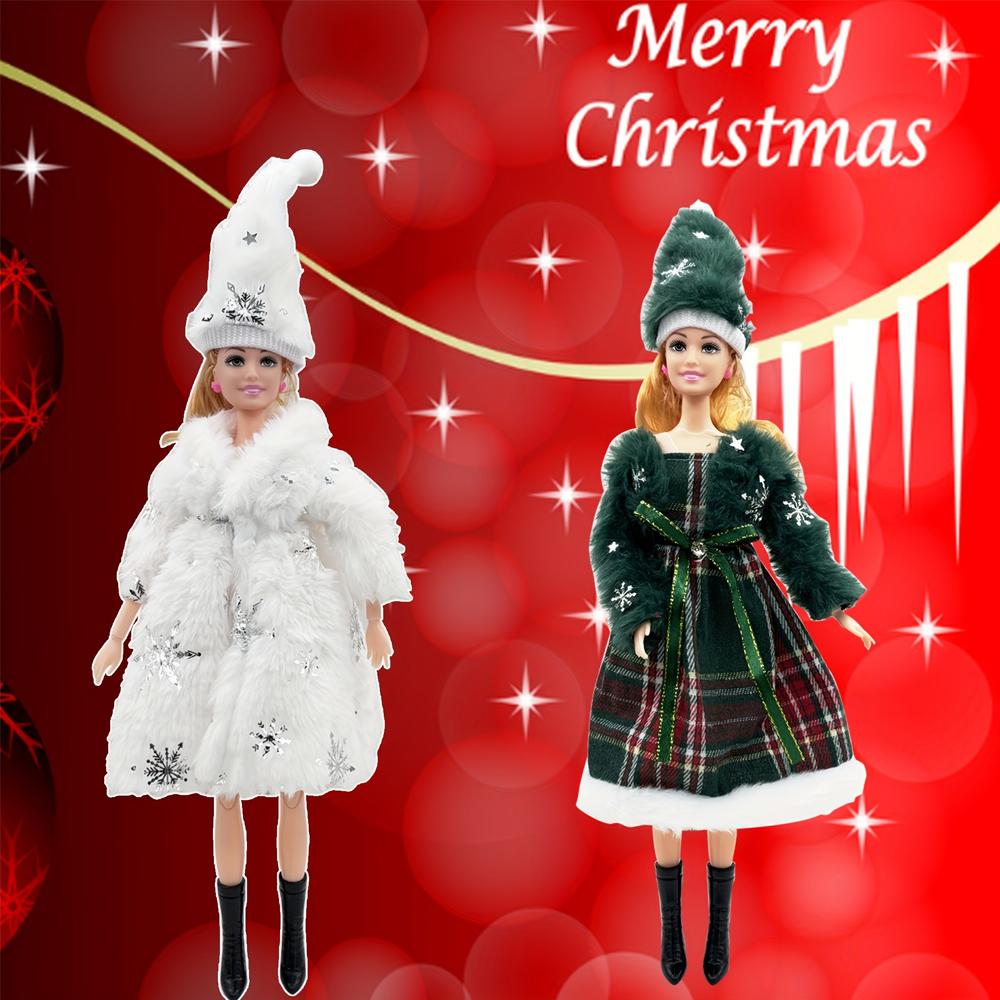 2pcs/4pcs 30cm Doll Clothes Fashionable Multi-Style Christmas Outfit for 1/6 Dolls with Dress, Top, Hat, and Formal Attire