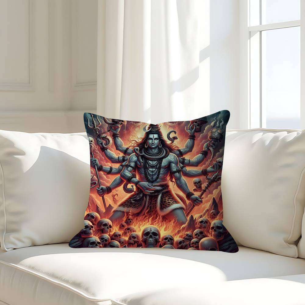 God With Us Skull Pillow Case Removable Washable Cushion Cover – All-Season Soft Linen