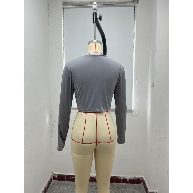 Autumn and Winter Women's Slim Dew Neck Spice Girls Dress Round Neck Ultra Short Long Sleeve Bottom Shirt