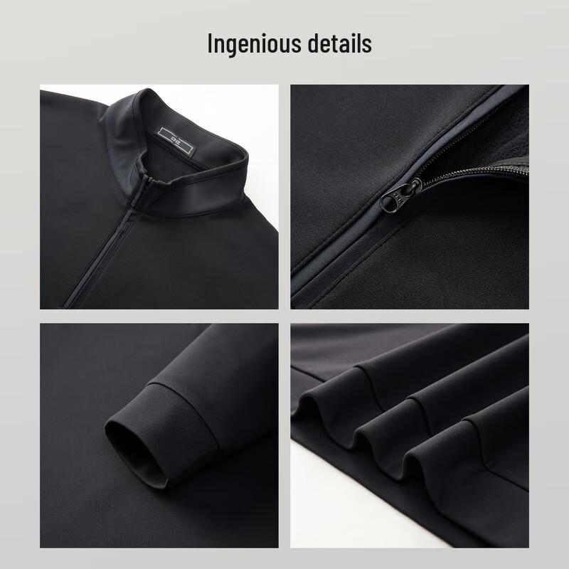 EMZ Erdos Herren Sweatshirt mit gebürsteter Oberfläche und Stehkragen