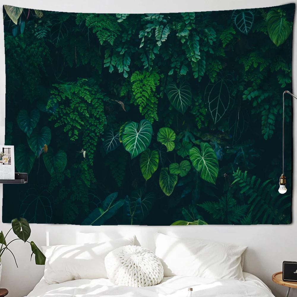 Palm Tree Leaf Tapestry Wall Hanging Tropical Plant Bohemian Style Witchcraft Hippie Natural Scenery Home Decor