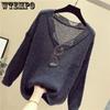 Spring Women's Sweater Long Sleeve Loose Knit Women's Thin Slouchy Sweater Hollow Top