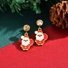 Christmas Earrings for Women, Santa Claus Christmas Tree Dangle Earrings, Hypoallergenic Cubic Zirconia Studs Holiday Jewelry