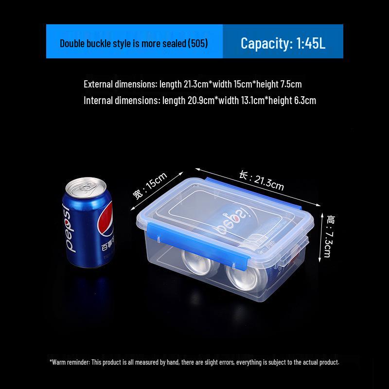 Rectangular Transparent Food-Grade Plastic Storage Box with Lid for Microwave and Refrigerator