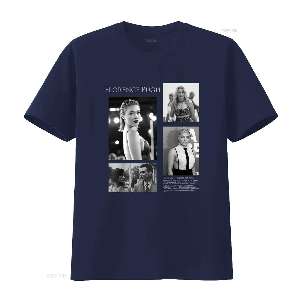T-shirt Edizione Limitata Florence Pugh per Uomo e Donna Stampa Ispirata all'Attrice alla Moda vintage Lavato uomo Top Per l'Uso Quotidiano