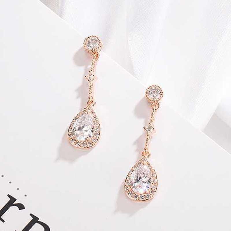 

SACE GEMS классические серьги из медного сплава с цирконом для женщин, подарки на свадьбу розового золота