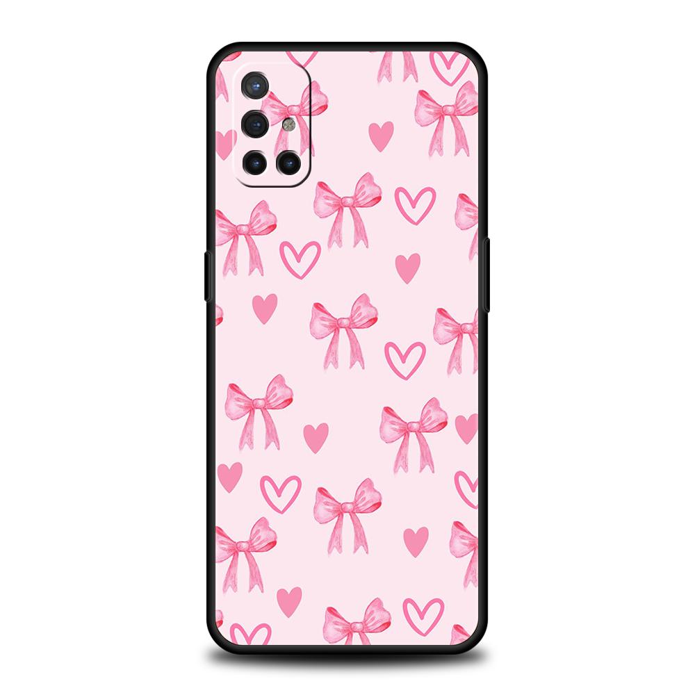 Phone Case For OnePlus 13 12 11 10 9 Pro 9T 13R 12R 10R 9R 9RT 10T 8T 8 Nord 2T CE 2 3 5G N200 N30 Cover Cute Pink Heart Bow