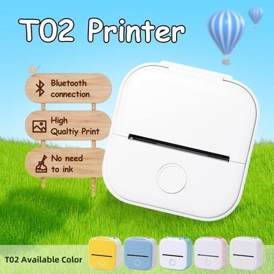 Phomemo T02 Taşınabilir Mini Kablosuz Termal Cep Yazıcısı Kendinden Yapışkanlı Çıkartmalar DIY, Günlük Etiket için Kullanın