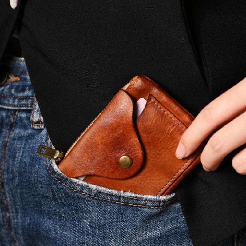 Change Bag Zipper Snap Button Compact Portable Card Bag Wallet