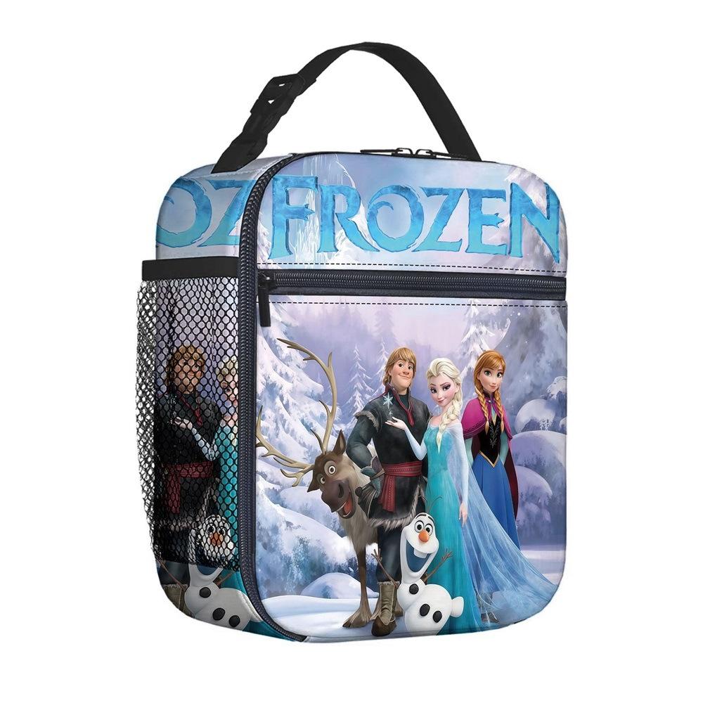 Borsa per Pasto Portatile Borsa Quadrata per Pasto Completamente Stampata Borsa per il Pranzo dei Bambini Borsa per Picnic della Scuola Elementare