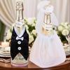 2Pcs/set Romantic Wine Bottle Cover Nylon Tuxedo Bottle Cover  Christmas Party