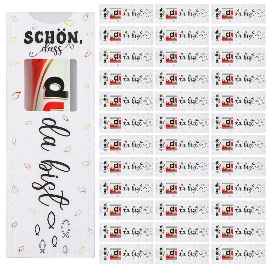 50 Pcs Filz-GeschenktüTen FüR Taufe Konfirmation Gastgeschenke Kommunion Mit SchöN Dass Du Da Bist Wiederverwendbare Schokoladen