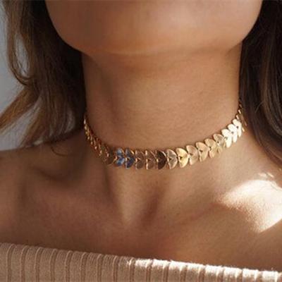 Punk Alloy Leaf Design Choker Collar Chain Naszyjnik Party Club Women Jewelry