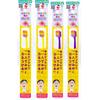 Okamura Hamiki Sensei Kids Toothbrush, for Individual Brushing, for When All Permanent Molar Teeth Have Erupted, Set of 4 (2 of Each Color)