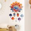 Watercolor Creative Lotus Wall Sticker Self-Adhesive Removable for Bedroom Living Room Entryway Home Decor