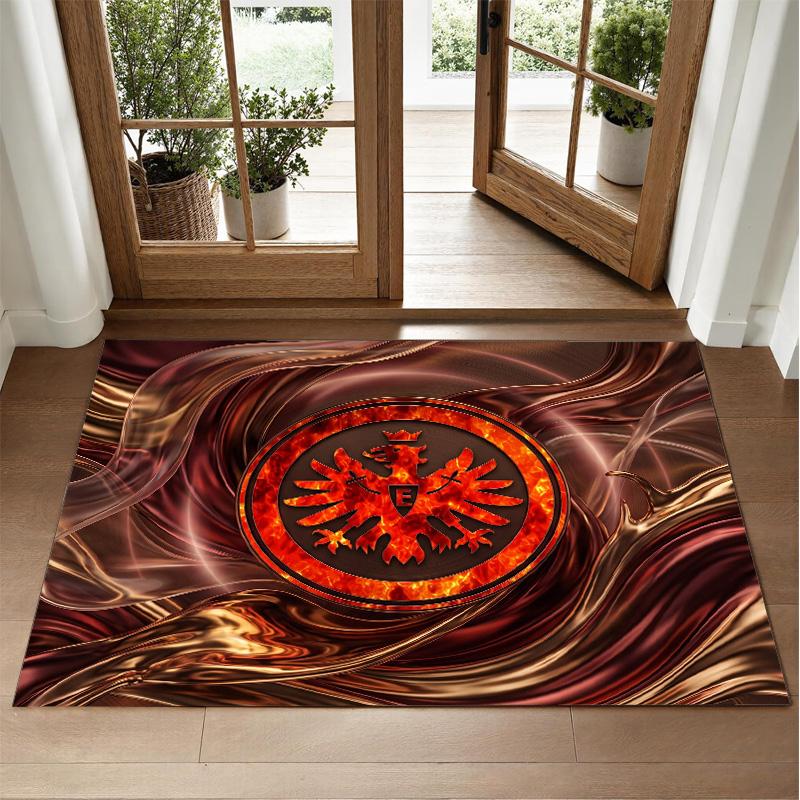 Eintracht Frankfurt Football Design Crystal Velvet Rug Soft Decorative Mat for Bedroom Entrance