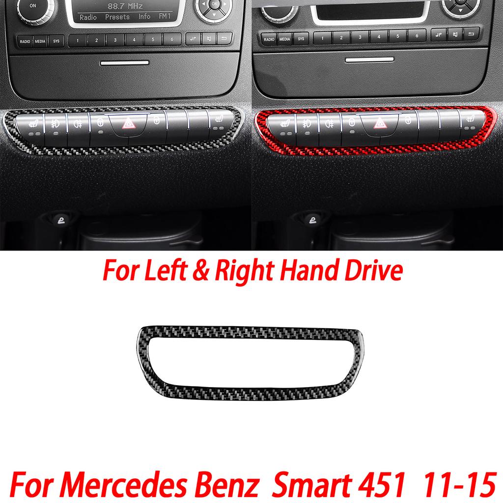 For Benz Smart W451 Fortwo 2011-2015 Carbon Fiber Copilot Storage Box Handle Center CD Gear Shift Panel Interior Trim Sticker