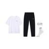 Summer Versatile Breathable Short Sleeve T-Shirt Comfortable Casual Pants Sports Set Men Sets White Black B61-2+W891-1