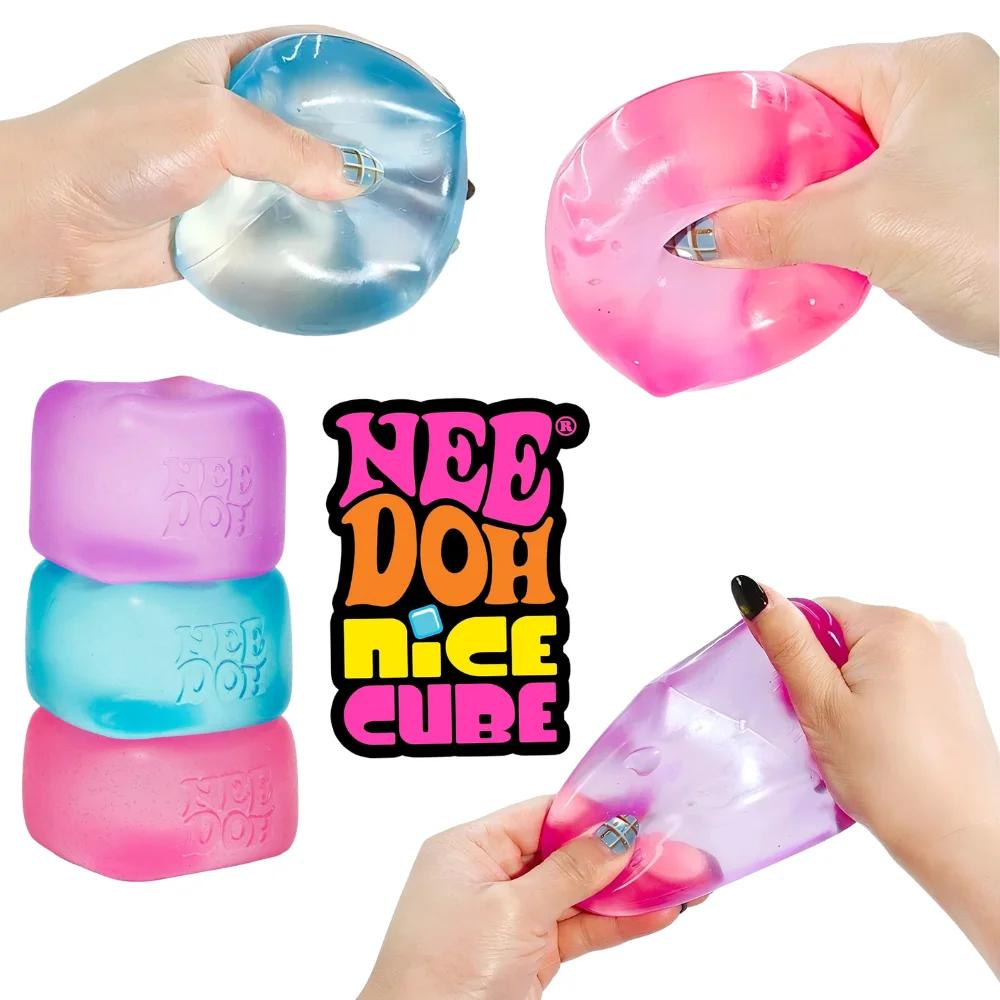 Needoh Nice Cube Sensory Stress Reliever Fidget Toy Multiple Styles Squeeze Cube For Anxiety Focus Relaxing Desk Toy Adults Kids