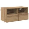 TV Wall Shelves 2 pcs Artisan Oak Finish 60 x 30 x 30 cm Engineered Wood