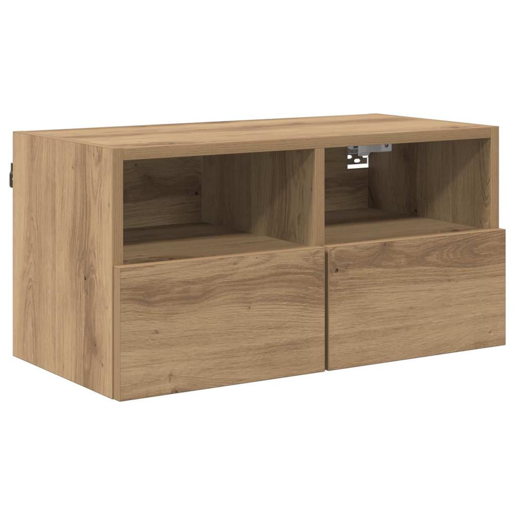 TV Wall Shelves 2 pcs Artisan Oak Finish 60 x 30 x 30 cm Engineered Wood