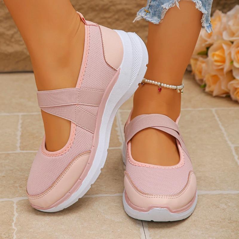 Zapatillas de Malla Transpirable Vulcanizadas para Exteriores Calzado de Mujer Zapatos de Mujer Planos Casuales Plataforma Viaje Calzado para Caminar