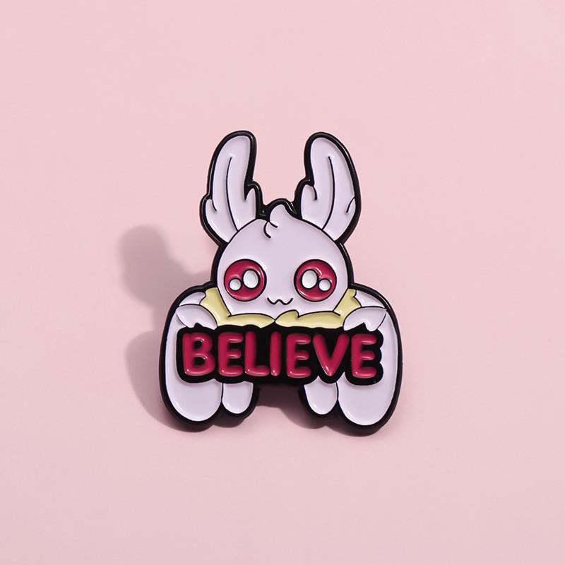 Red Stunning Eyed Moth Brooch Featuring Letter Designs For Fashionable And Decoration Functional