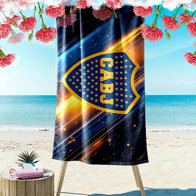 Club Atletico Boca Juniors Print Beach Towel, Large Soft Quick Dry Towel for Beach Camping Swimming