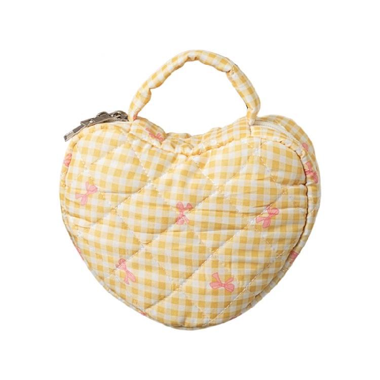 Florals Heart Makeup Organizers Quilted Water Resistant Cosmetic Bag for Travel Portable Toiletry Storage Women Use