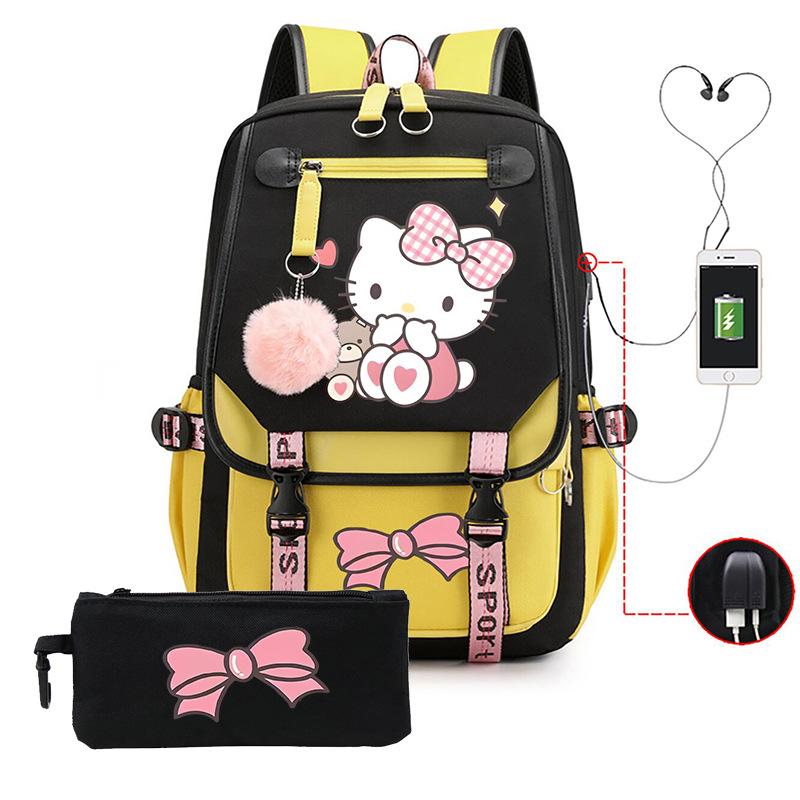 Cute Cartoon Printed Backpack Female Japanese Sweet Small Fresh Primary And Secondary School Student Schoolbag