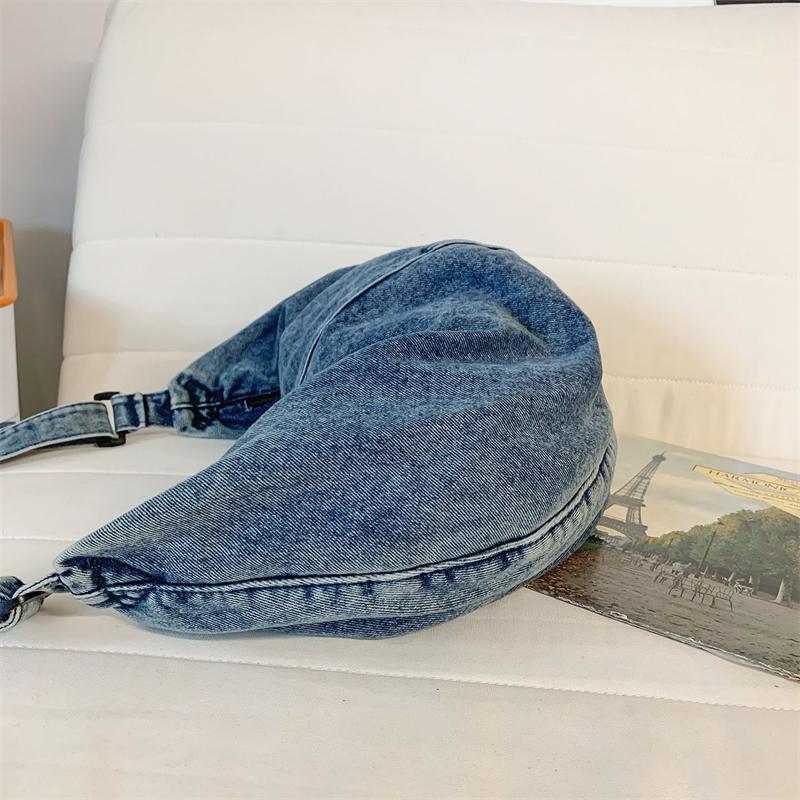 Damen Denim Umhängetasche Große Kapazität Crossbody Tasche