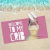 Welcome to My Crib Funny Pet Duck Towel Soft Lightweight Anti-Sand Large Beach Towel Quick-Drying Bath Sports Family