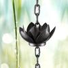 Adjustable Length Lotus Rain Catcher Anti-Rust Lotus Hanging Chime Lotus Rain Chain  Garden Decor
