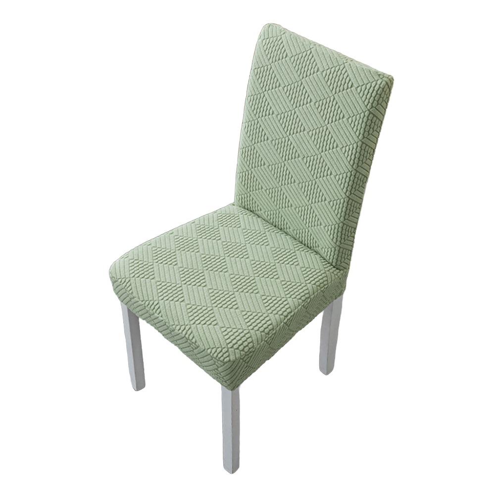 Long Checkered Dining Chair Cover Elastic Stretch Waterproof Seat Covers Solid Color Polar Fleece Jacquard Chair Cushion Cover
