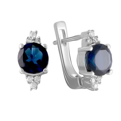Silberne Ohrringe mit Saphir nano 2,485ct (1191002)