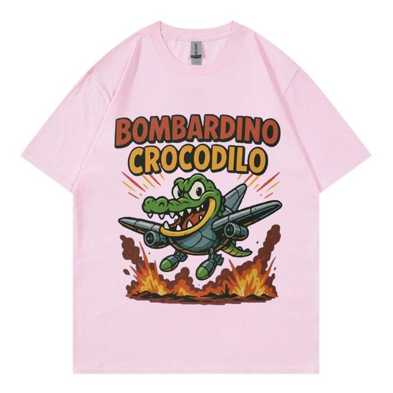 Bombardino Crocodilo Meme Graphic T Shirts Fuuny Italian Brainrot Humor Joke Tshirts Mens Womens Fashion Y2k Clothing Tshirt