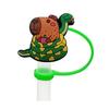 Cute Capybara 10mm Straw Cap Compatible with Stanley Cup Accessories Decoration Dustproof Straw Stopper Silicone Straw Cap