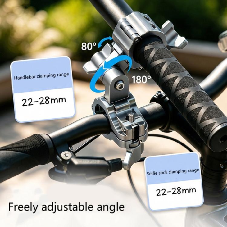 Double-Clamp Cycling Camera Handlebar Mount with Silicone-Padded Contact Surfaces Adjustable Joint for Positioning Action-Camera Extension Poles