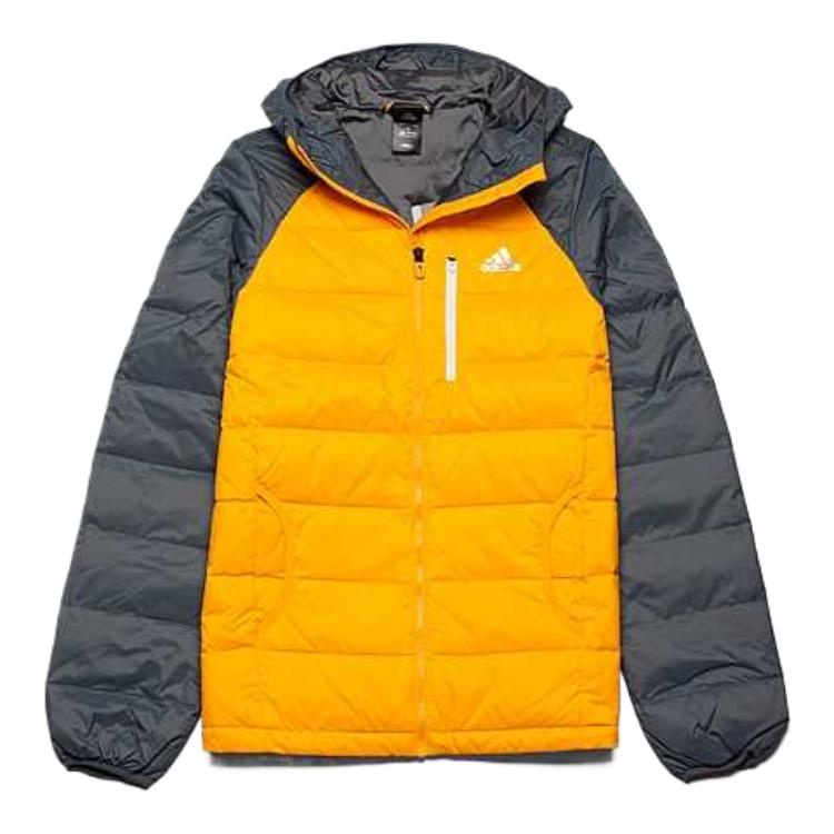 

Adidas Color Block Удобная теплая мягкая куртка с капюшоном Мужская верхняя одежда Желтый M68813 L