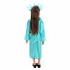 Déguisement Statue de la Liberté pour Enfants pour le Jour de l'Indépendance Filles Ensemble Robe Deluxe avec Couronne Torche & Cape pour le 4 Juillet