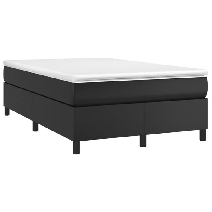 Maison Exclusive - Sommier à lattes de lit avec matelas noir 120x190 cm similicuir