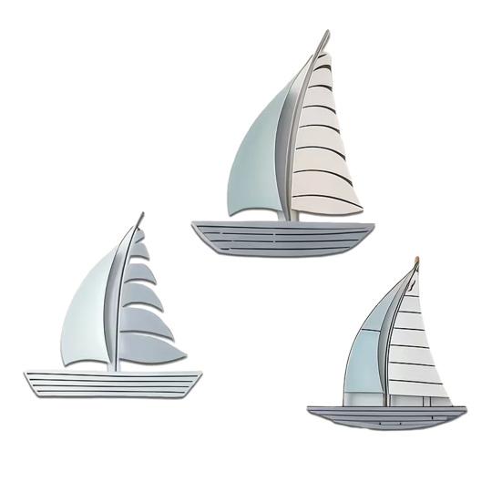 

3Pcs/Set Wooden Sailboat Wall Art Nautical Sailing Ship Beach Lake House Living Room Bathroom Wall Decoration Coastal Theme Wall Hanging Decor 3pcs