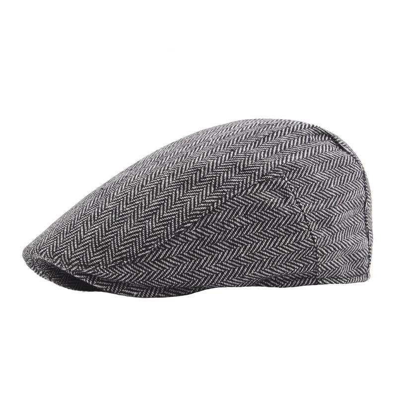 Men s Tweed Newsboy Cap: Retro Wool Blend Flat Beret Baseball Cap Medium (56-58cm)