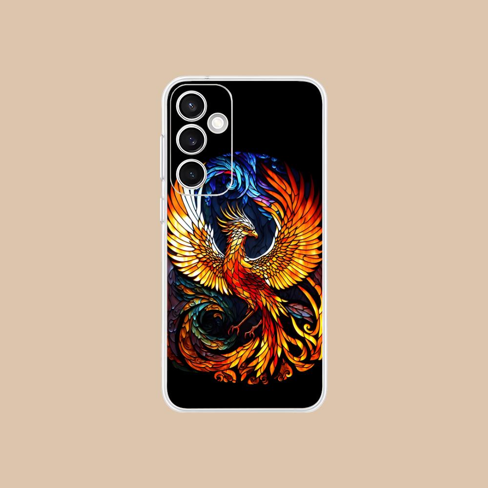 Luxury Phoenix Mobile Cell Phone Case for Samsung Galaxy S25 S24 S23 S22 S21Plus FE Ultra Clear Colorful Cover Cellphones Pretty
