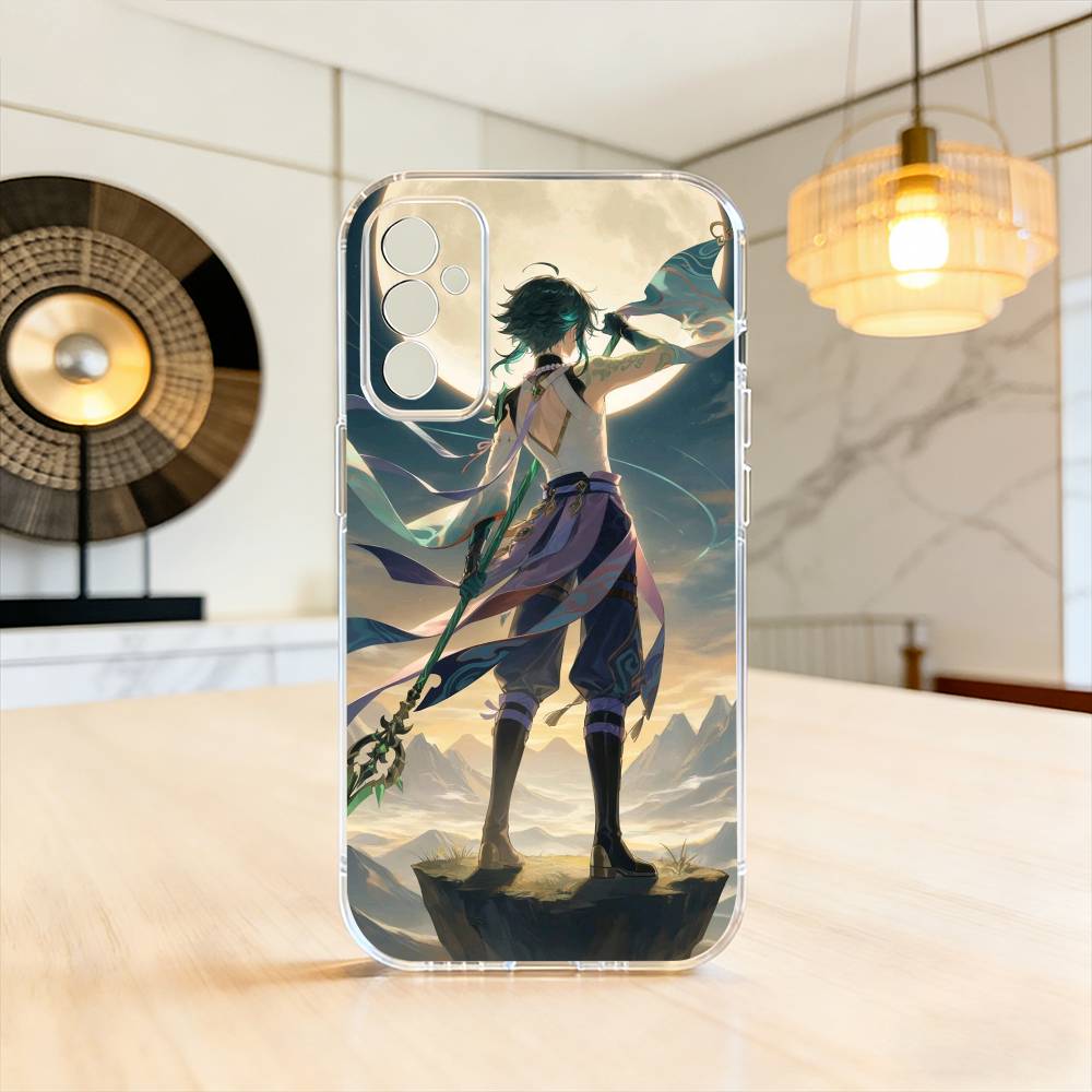 G-Genshin Impact Xiao Phone Case Transparent Silicone Soft For SamsungA10,12,20,21S,30,31,40,50,51,52,70,71