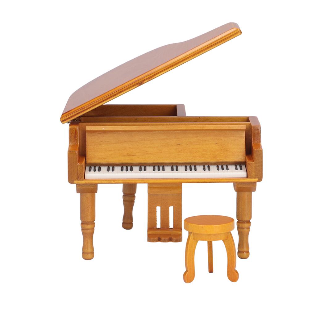 Klavierförmige Spieluhr Holz Simulationsklavier Spieluhr Ornament für Weihnachten Geburtstag