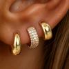 14K gold plated thick earrings set - suitable for sensitive ears - non-fading ear loop earrings set