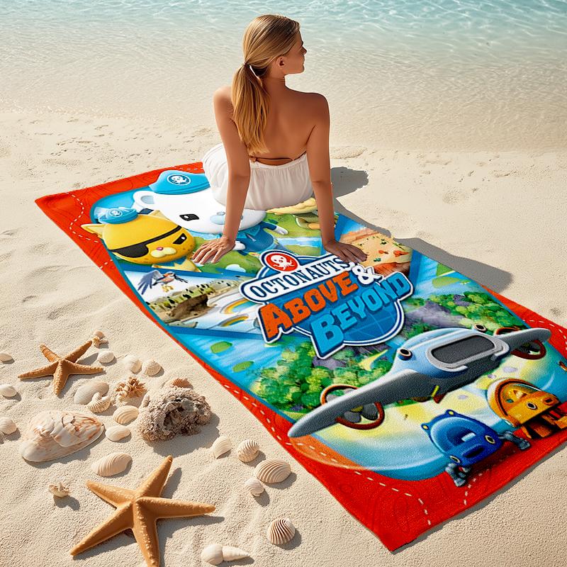 1pc OCTONAUTS1 Beach Towel, Comfortable and Thick, and Swimming/Bath/Picnic/Camping Towel, Suitable for Seaside Beaches