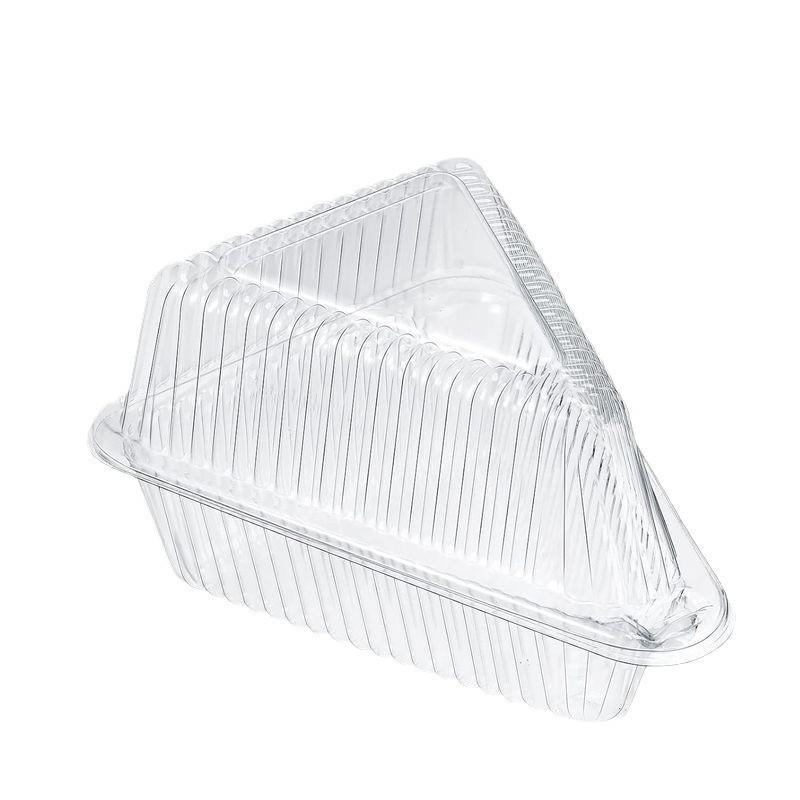 50/100Pcs Cake Slice Container Clear Triangle Dessert Box Reusable Food Packing Box Stackable Sandwich Holder For Fruit Cake