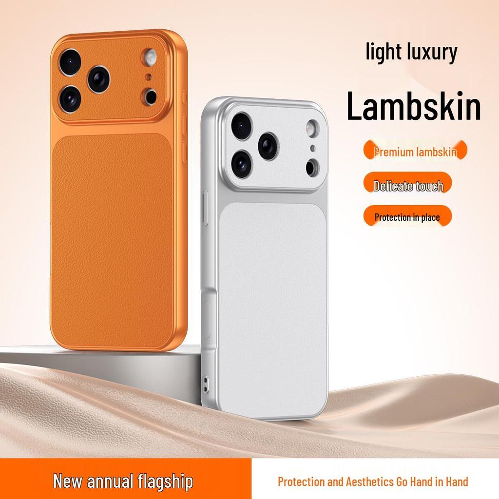 Full Coverage Lambskin Silicone Case for iPhone 15/16 Pro Max - Skin-like Feel, Protective